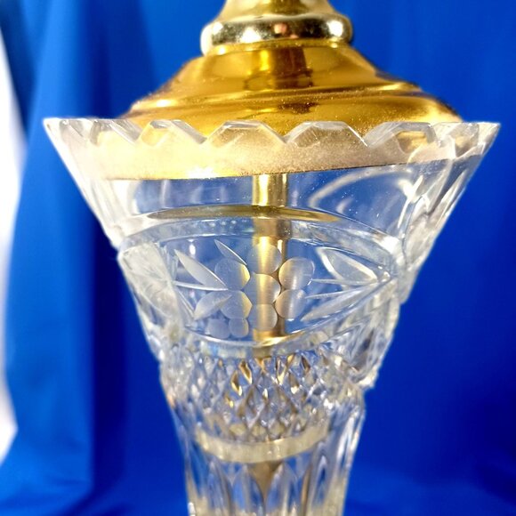 Vintage  Hollywood Regency Bohemian Crystal Brass  Buffet Table Lamp MUST BUY 2! - Picture 10 of 13